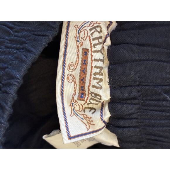 VTG Western Prairie Crinkle Maxi Skirt L Black Whimsygoth Boho Hippie Peasant 80 - Picture 4 of 16